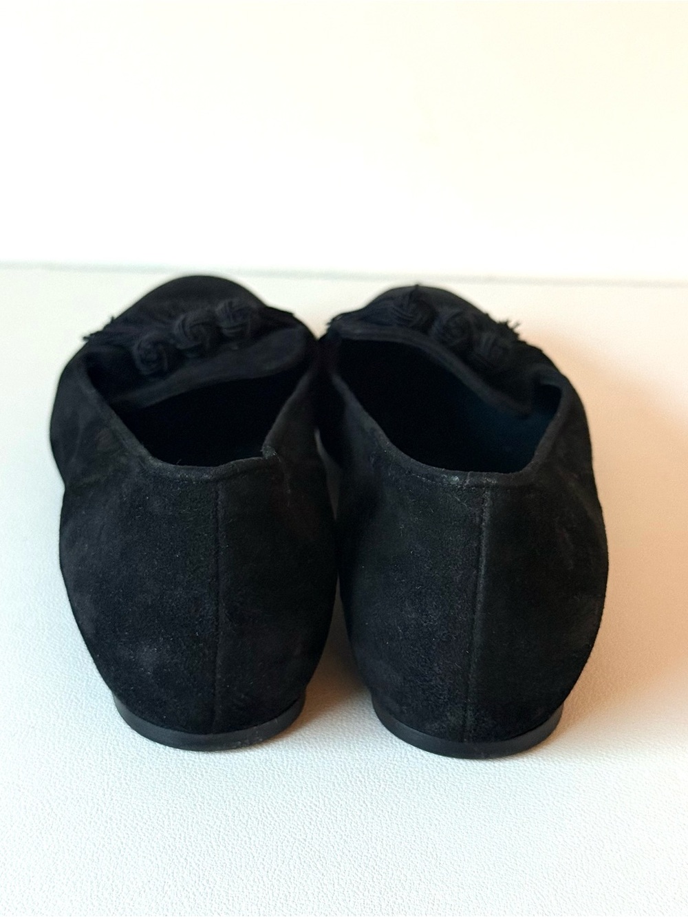 Stuart Weitzman Tasstrio Suede Black Square Tassel Loafer Slip On Whimsical - Picture 6 of 15